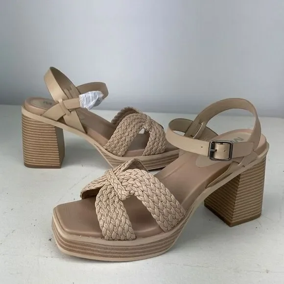 MIA Geraldine Chunky Strap Buckle Heels Sandals Women’s Size 8 NEW - Picture 2 of 5